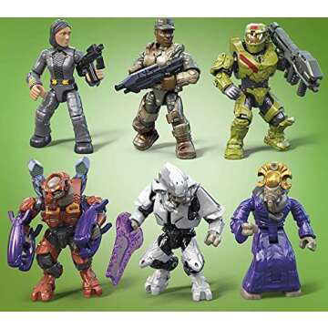 MEGA Halo Action Figure Building Toys Set, 20th Anniversary Character Collector Pack with 352 Pieces, 20 Poseable Articulation Figures, Kids or Adults (Amazon Exclusive)