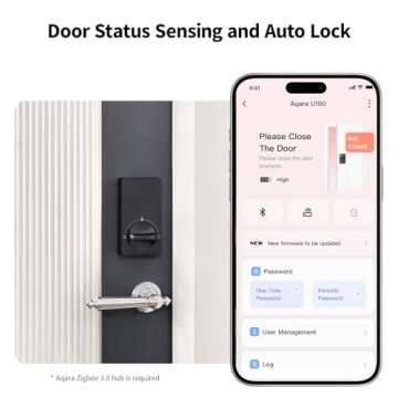 Aqara Smart Lock U50, Keyless Entry Door Lock with Apple Home Key, Bluetooth Deadbolt Lock