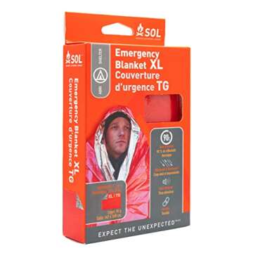 Survive Outdoors Longer 90% Heat Reflective Emergency Blanket XL - Rescue Blanket for Disaster Preparedness Kit - Waterproof & Windproof - Fits up to 2 People - 58" x 98", 5.9 oz, Orange - (Pack of 3)