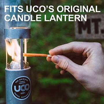 UCO 12-Hour Natural Beeswax Long-Burning Candles for UCO Candle Lanterns and Emergency Preparedness, Made in USA – Emergency Candles for Power Outage, 9-pack