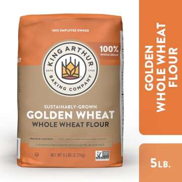 King Arthur Golden Wheat Flour: Formerly White Whole Wheat Flour, All Purpose Flour, Non-GMO, Kosher Certified, 5lb bag