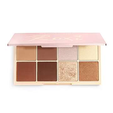 Makeup Revolution X Roxxsaurus Highlighter & Contour Palette, Sculpt, Define & Illuminating Makeup Palette, 8 Shades, Vegan & Cruelty Free, 8 x 0.052 oz.