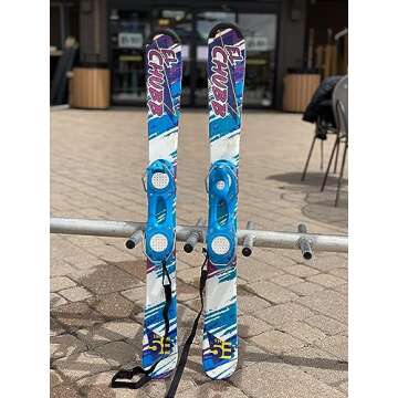 5th Element El Chubb Ski Blades, Ski Boards, Snow Blades for Men and Adult with Adjustable bindings -Twin Tip Freestyle Mini Skis Short Skis -for Tricks, All Mountain Snow Skiing