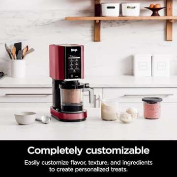 Ninja NC301 CREAMi, Ice Cream, Gelato, Milkshake, Sorbet, and Smoothie Bowl Maker, 7 One-Touch Programs, Red (Renewed)