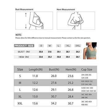 Kimmery Sports Bras for Women,Longline Strappy Back Support Padded Bralette Teen Girl Fashion Cute Push Up Running Fitness Bra Moisture-Wicking Cami with Built in Bra Pink S