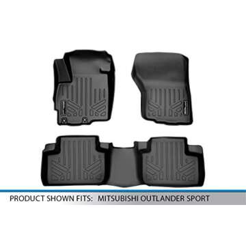 MAXLINER Floor Mats 2 Row Liner Set Black for 2011-2021 Mitsubishi Outlander Sport