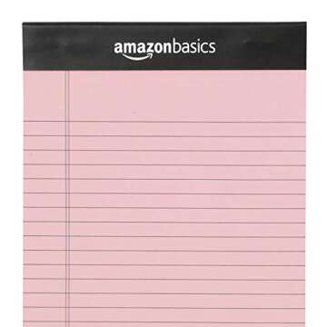 Amazon Basics Narrow Ruled 5 x 8-Inch Lined Writing Note Pads, 6 Count (50 Sheet Pads), Multicolor