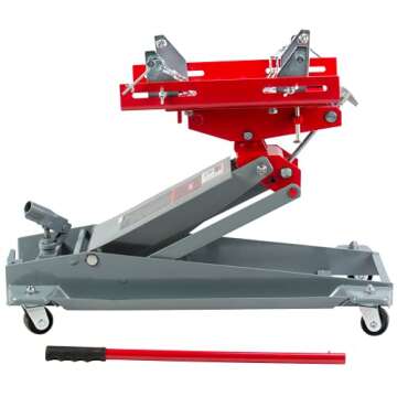 Pro Lift Low Profile Transmission Jack - Heavy Duty Roll Under Floor Jack High Lift from 9 to 24 inches with 1100 Lbs (1/2 Ton) Capacity for Car Light Truck