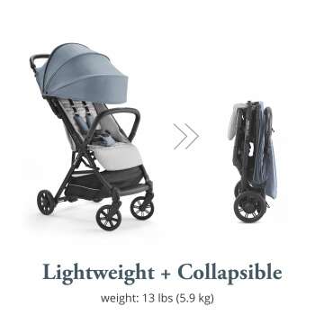 Inglesina Quid Stroller, Stormy Gray - Compact, Airplane Travel Stroller for Babies & Toddlers 3 Months to 50 lbs - Lightweight - Easy to Open - BPA Free