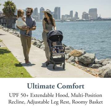 Inglesina Quid Stroller, Stormy Gray - Compact, Airplane Travel Stroller for Babies & Toddlers 3 Months to 50 lbs - Lightweight - Easy to Open - BPA Free