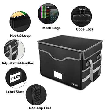 Fireproof Document Box with Lock - DocSafe File Storage