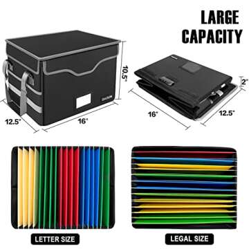 Fireproof Document Box with Lock - DocSafe File Storage