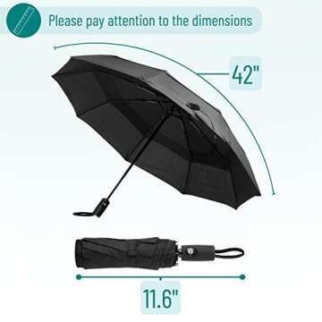 Mr. Pen- Windproof Travel Umbrella, Automatic Umbrellas for Rain, Compact Umbrella, Travel Umbrella Compact, Windproof Umbrella, Umbrellas for Rain Windproof, Portable Umbrella