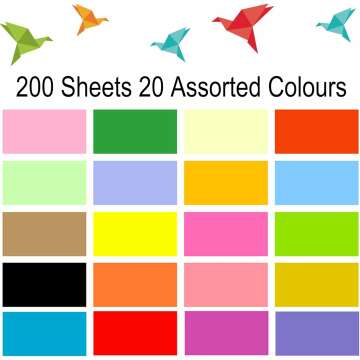 Colored A4 Paper 200 Sheets - 20 Color Assortment