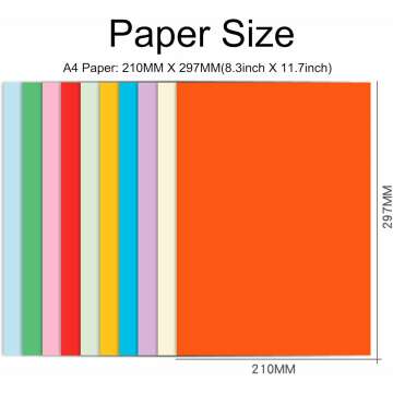 Colored A4 Paper 200 Sheets - 20 Color Assortment