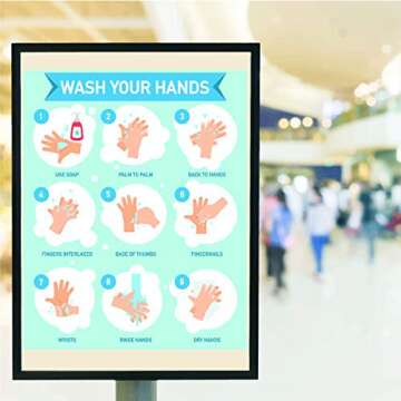 Wash Your Hands – Step by Step Guide – 16 x 20 – LAMINATED – Hand Washing – Germs – Cold Flu Print – Bathroom Decor – Wall Art – Hygiene Poster – Health Class – Coronavirus – Public Restroom – Schools