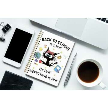 Funny Black Cat Spiral Notebook for Office Use