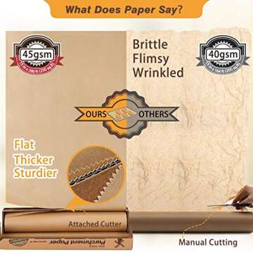 Unbleached Baking Paper Roll for Cooking & Baking