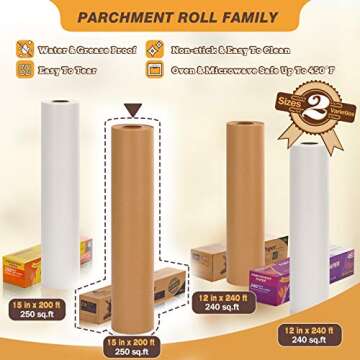 Unbleached Baking Paper Roll for Cooking & Baking