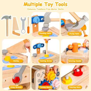 TONZE Kids Tool Set - 39-Piece STEM Construction Toys