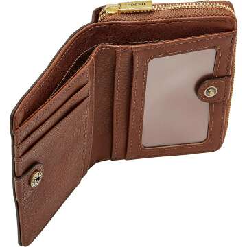 Fossil Women's Logan Leather RFID Mini Wallet