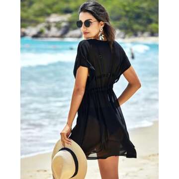 Avidlove Black Beach Cover Up for Women - Stylish & Sheer