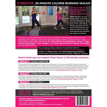 Burn Fat and Have Fun! 3 Low Impact Cardio Exercise Workouts, Walk Strong 2.0 with Jessica Smith