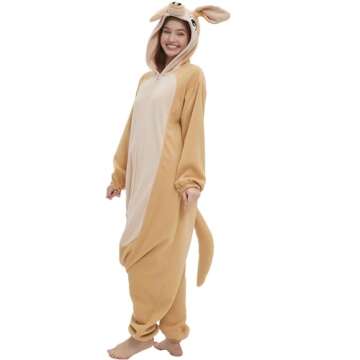 DarkCom Unisex Adult Cosplay Aardvark Onesie Halloween Costume Christmas Pajamas for Women Men Small