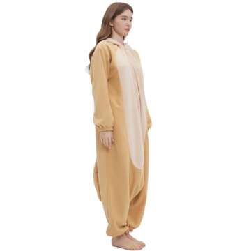 DarkCom Unisex Adult Cosplay Aardvark Onesie Halloween Costume Christmas Pajamas for Women Men Small