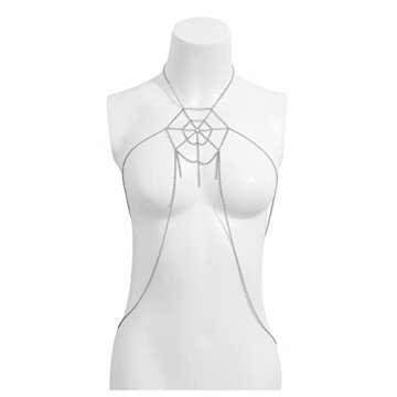 Summer Multi- layer Body Chain Sexy Spider Web Chest Chain Shoulder Bra Harness Choker Body Jewelry Accessories for Women