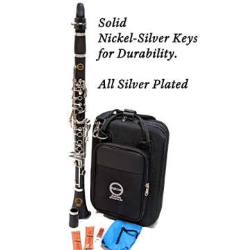 Clarinet Herche Superior Bb Clarinet X3 - Professional Grade Musical Instruments for All Levels - Service Plan - Educator Approved and Recommended