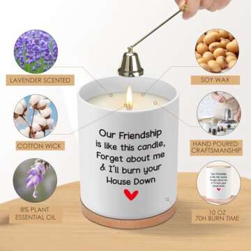 Friendship Gifts for Women, 10oz Valentine's Day Friendship Gifts for Best Friend, Funny Gifts Birthday for Coworker Friend, Farewell Going Away Gifts for Friends, Our Friendship Candle