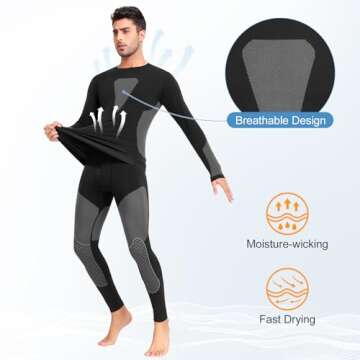 Thermal Underwear Set for Men - Base Layer & Long Johns