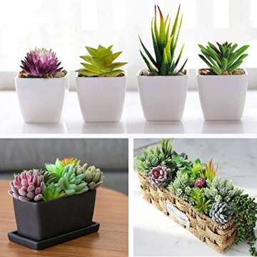 Anoak Artificial Succulent Plants - 16 Pcs Set Faux Succulents Unpotted Fake Succulent Plants, Premium Crafting DIY Floral Decor for Home Garden Office Party (High Realistic)