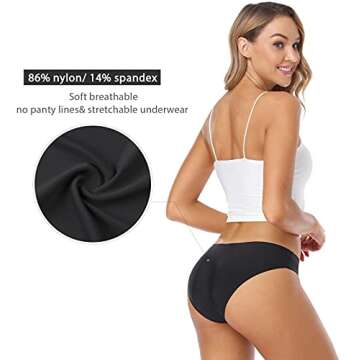 Wealurre Seamless Underwear Invisible Bikini No Show Nylon Spandex Women Panties(826s b2/a2/w2)