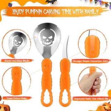 HuaQi Pumpkin Carving Kit Pumpkin Carving Tools Pumpkin Carving Knife,Halloween Professional Pumpkin Carving Tools Pumpkin Carving Kits with Halloween Plates