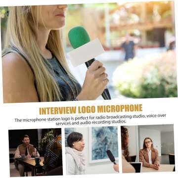 2pcs Microphone Logo Stickers for Interviews & Events