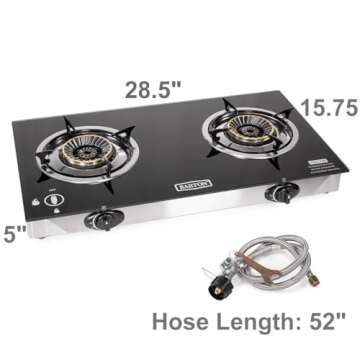 Portable Double Burner Stove for Outdoor Cooking