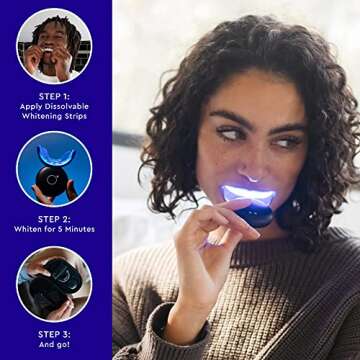 MOON Teeth Whitening Kit with LED Light, Wireless, 5 Minute Treatment, Gentle on Sensitive Teeth, Helps Remove Stains from Coffee, Smoking, Wine, Soda