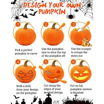 Pumpkin Carving Kit with Tools & Stencils - Greatever