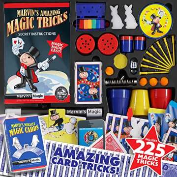 Marvin's Magic - Kids Magic Set - Box of Tricks, Amazing Magic Tricks for Kids - Magic Made Easy Range - Includes Magic Wand, Card Tricks, Much More - Suitable for Ages 6 and Up - 225 Magic Tricks