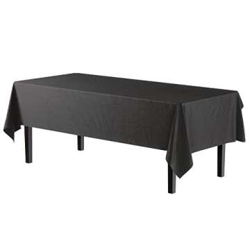 Exquisite 6-Pack Premium Plastic Tablecloths - Black 54"x108"