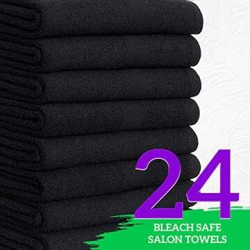 GREEN LIFESTYLE Black Bleach Proof Towels Bulk Sets 100% Cotton 16' X 25' Premium Spa Quality, Super Soft and Absorbent for Gym, Pool, Spa, Salon and Home 24 Pack