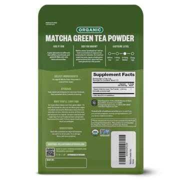 FGO Organic Matcha Green Tea Powder, Japanese Culinary Grade for Cooking, Baking, and Smoothies, 4 Ounce Resealable Bag, Packaging May Vary (Pack of 1)