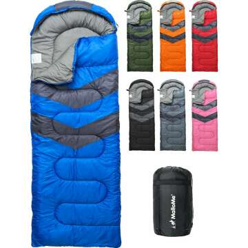 MalloMe Lightweight Sleeping Bags for Adults & Kids - Cold Weather Camping