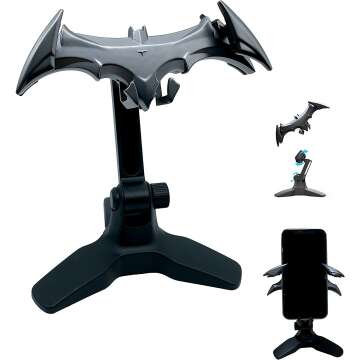 livin Bat Phone Stand Holder for Desk, Cell Phone Holder for Men Gifts Car Gift for Him Bat Decorations Collectibles for Room,Gravity Automatic Locking Hands Free Compatible with All Mobile Phone