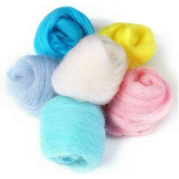 50 Colors Fibre Wool Yarn Roving for DIY Crafts