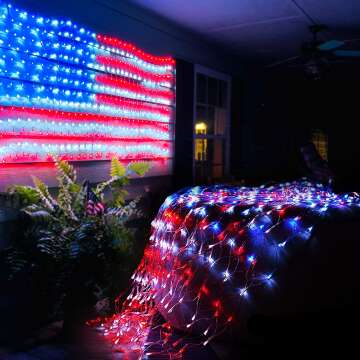 American Flag String Lights - Bright LEDs