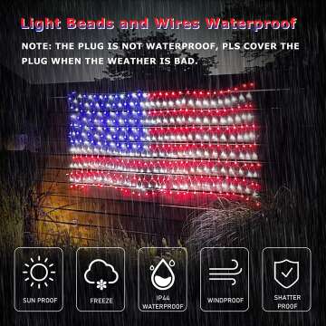 American Flag String Lights - Bright LEDs