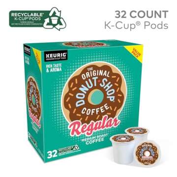 The Original Donut Shop Regular, Single-Serve Keurig K-Cup Pods, Medium Roast Coffee Pods, 32 Count